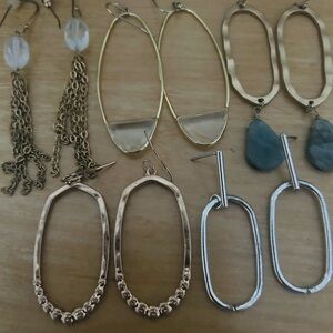 Chic Gold and Silver Oval Earrings Collection